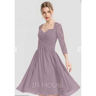 JJs House A Line Sweetheart Knee Length Lace Chif… - image 1