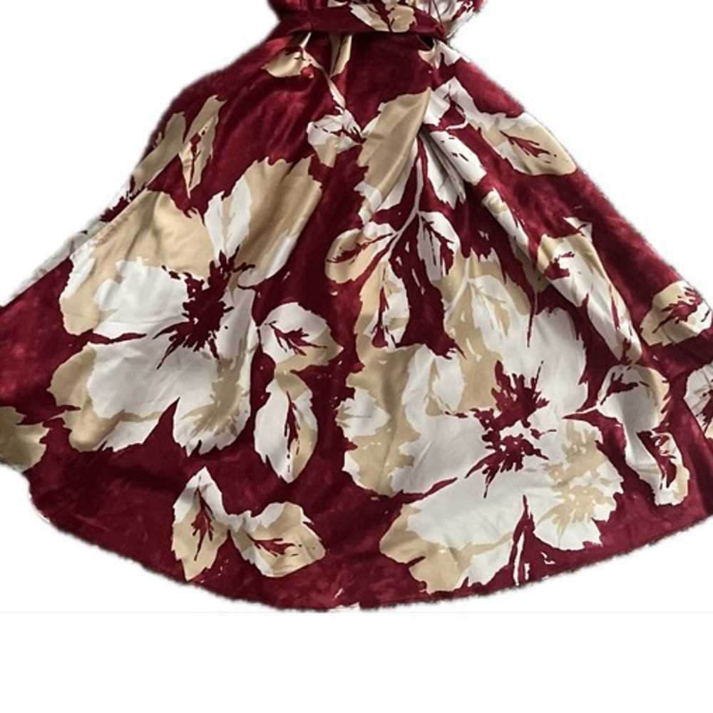 BCBG Max Azria Red Floral 100% Silk Halter Wrap D… - image 6