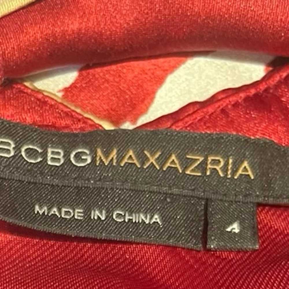 BCBG Max Azria Red Floral 100% Silk Halter Wrap D… - image 9