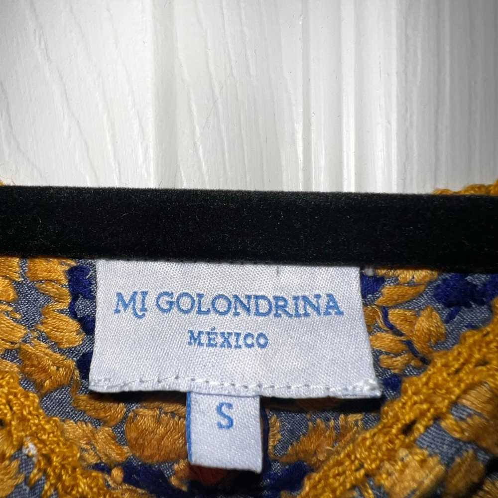 Mi Golondrina Mexican style dress hand embroidere… - image 6