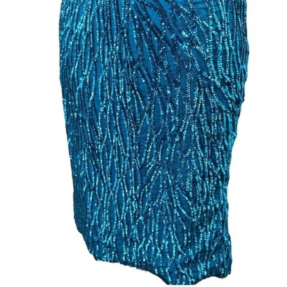 Vintage Silk Sequin Sheath Dress Womens 6P Cockta… - image 5