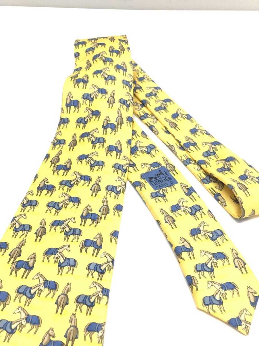 HERMES used      Tie   Silk   YLW  Clothing misce… - image 2