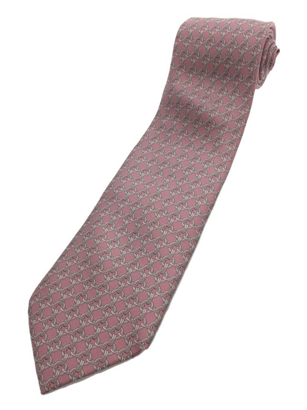 HERMES used      Tie   Silk   PNK   Men s  Clothi… - image 1