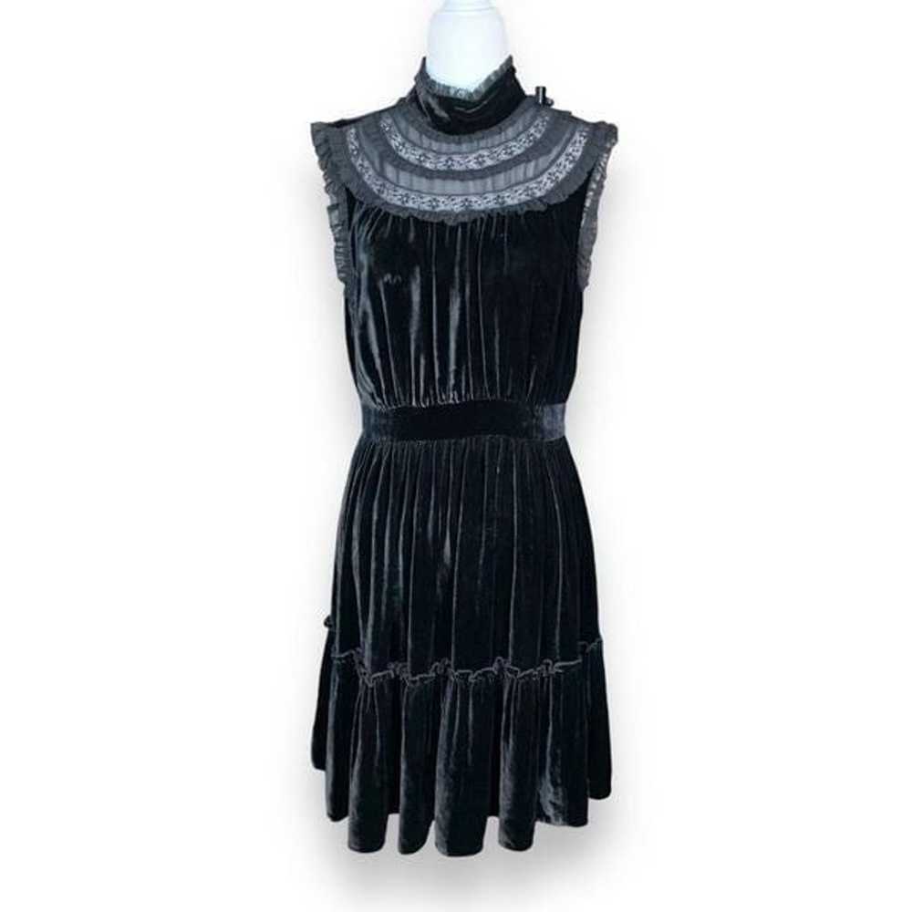Kate Spade Dress Black Velvet Sheer Floral Meah D… - image 11