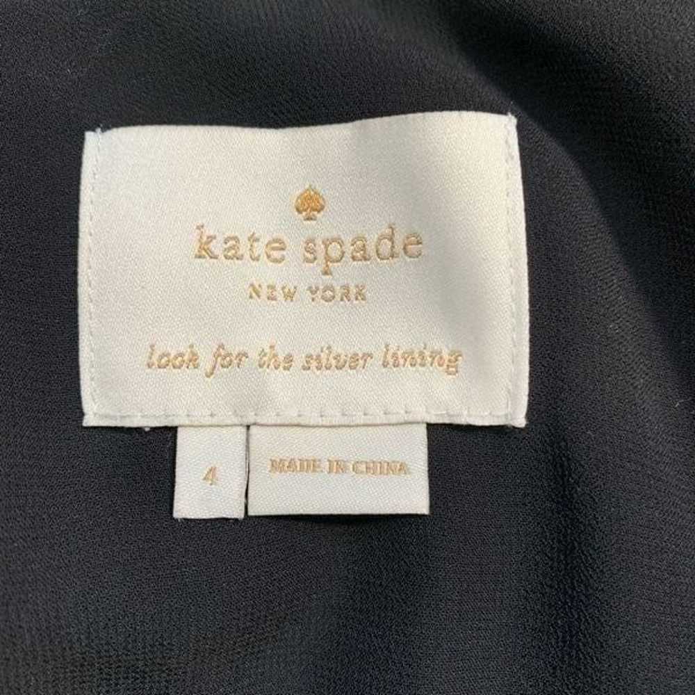 Kate Spade Dress Black Velvet Sheer Floral Meah D… - image 9