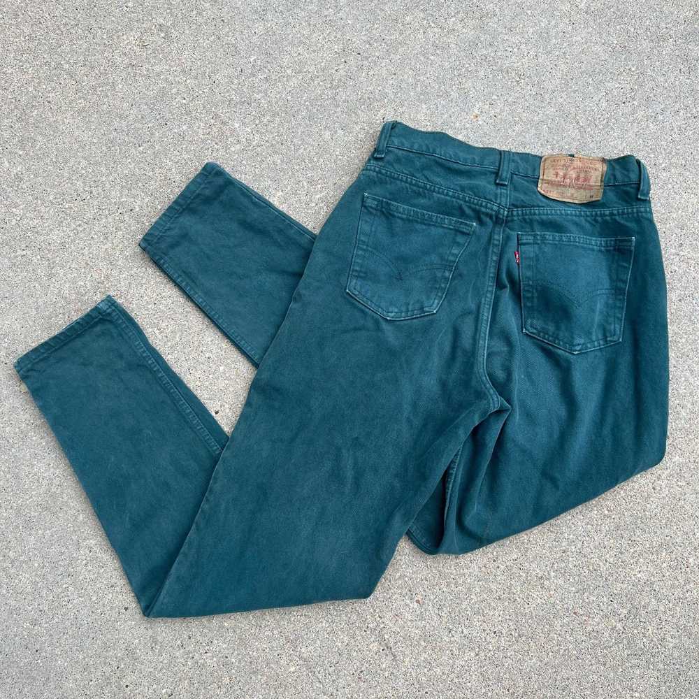 Levi's Vintage Levi’s green 521 tapered fit taper… - image 4