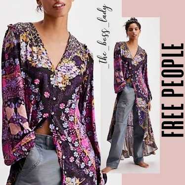 Free People dress maxi floral boho beach spring s… - image 1