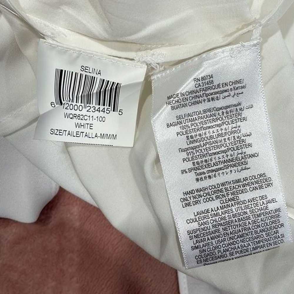BCBGMAXAZRIA WHITE SELINA LAYERED A-LINE DRESS SI… - image 10