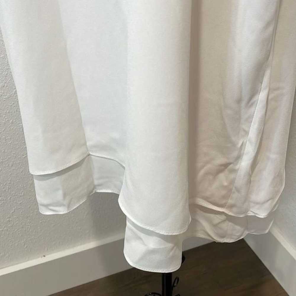 BCBGMAXAZRIA WHITE SELINA LAYERED A-LINE DRESS SI… - image 6