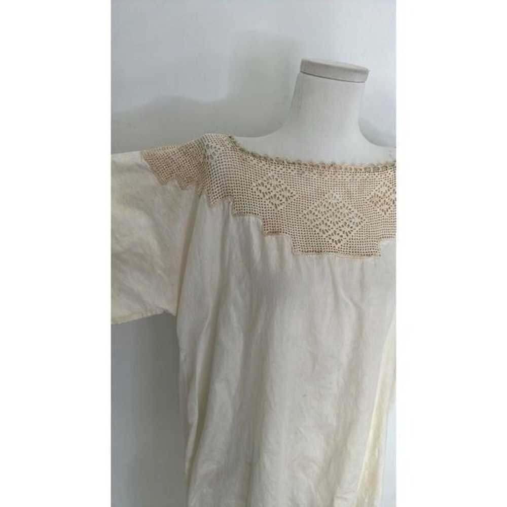 Victorian Edwardian Era Cotton And Crochet Upper … - image 3