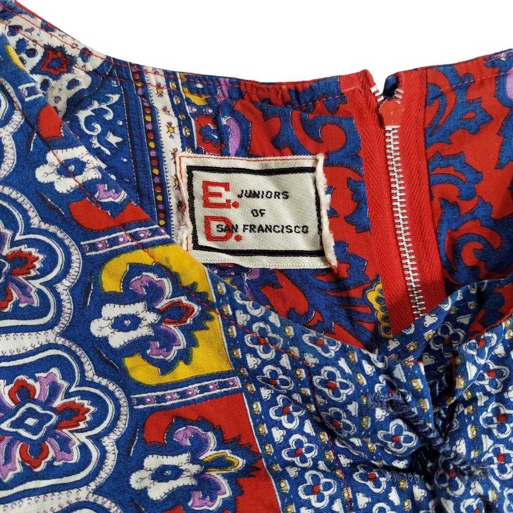 Vintage Maxi Dress Bohemian Bell Sleeve 70s Flora… - image 2