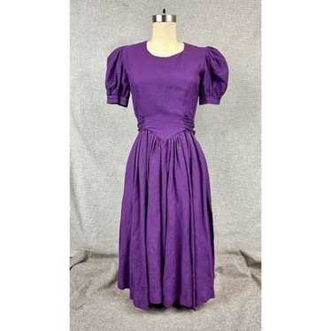 Rare Vintage 1980s Royal Purple Linen Princess Dre