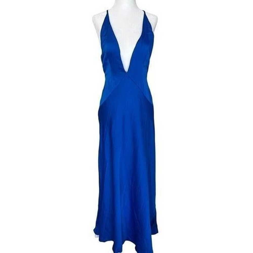 Aidan AIDAN MATTOX Halter Draped Gown in Blue 4 W… - image 5