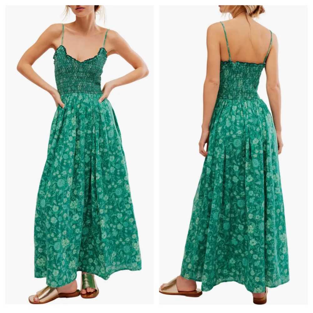 Free People Sweet Nothings Green Floral Maxi Dress - image 7
