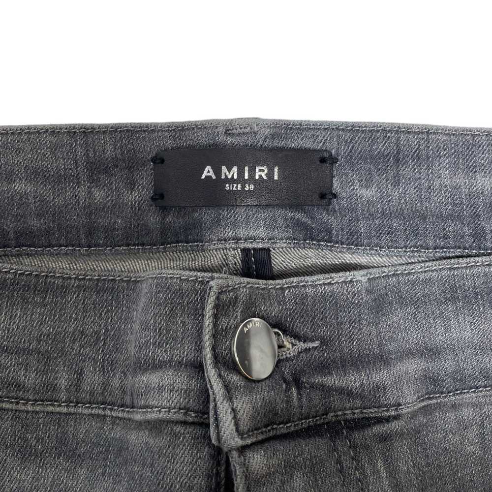 Amiri Amiri MX1 Playboy Leather Patch Jeans Grey - image 4