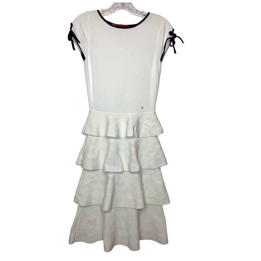Carolina Herrera white tiered ruffle midi dress w… - image 1