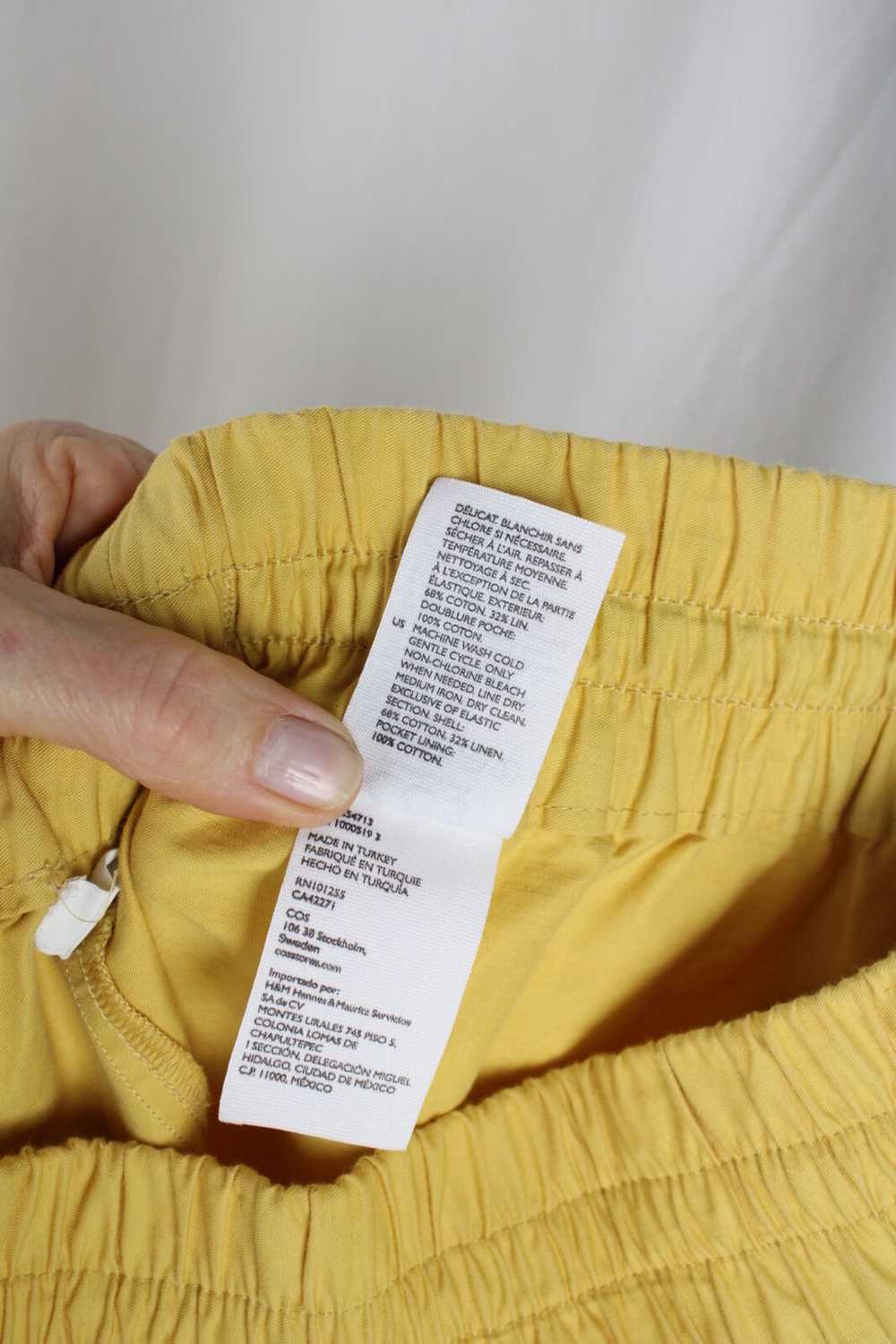 Cos Women's Yellow 100% Cotton Elastic Waist High… - image 4