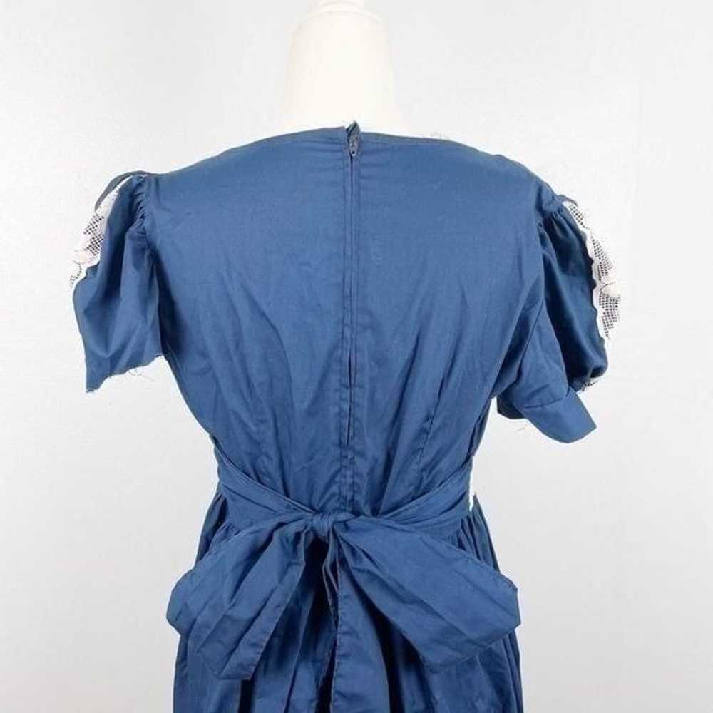 Vintage Peasant Dress small blue lace - image 11