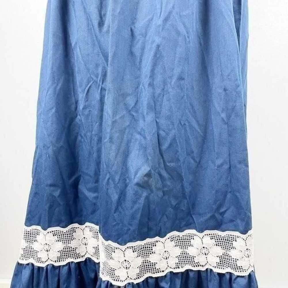 Vintage Peasant Dress small blue lace - image 12