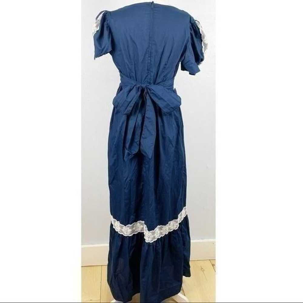 Vintage Peasant Dress small blue lace - image 6