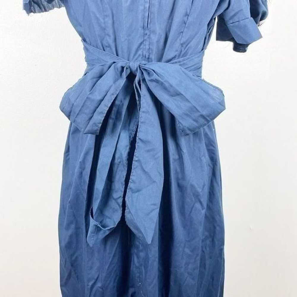 Vintage Peasant Dress small blue lace - image 9