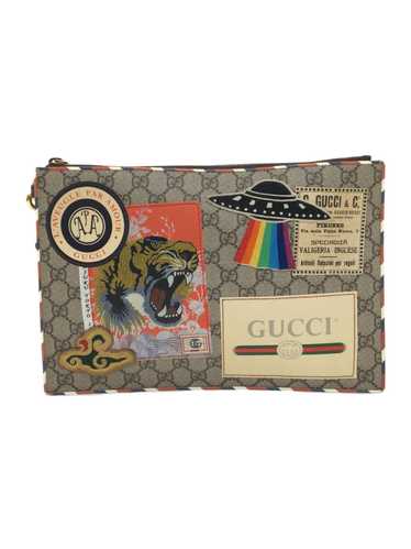 Used Gucci Gg Supreme Courier Clutch Bag/Pvc/Brown