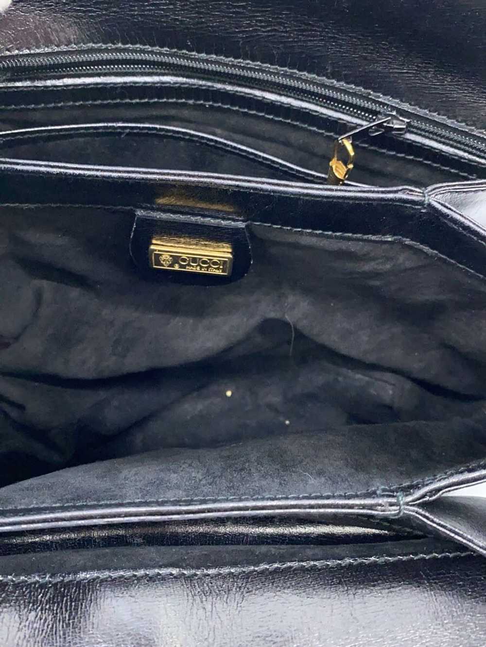 Used Gucci Handbag Old Gucci/Leather/Black/Made I… - image 6