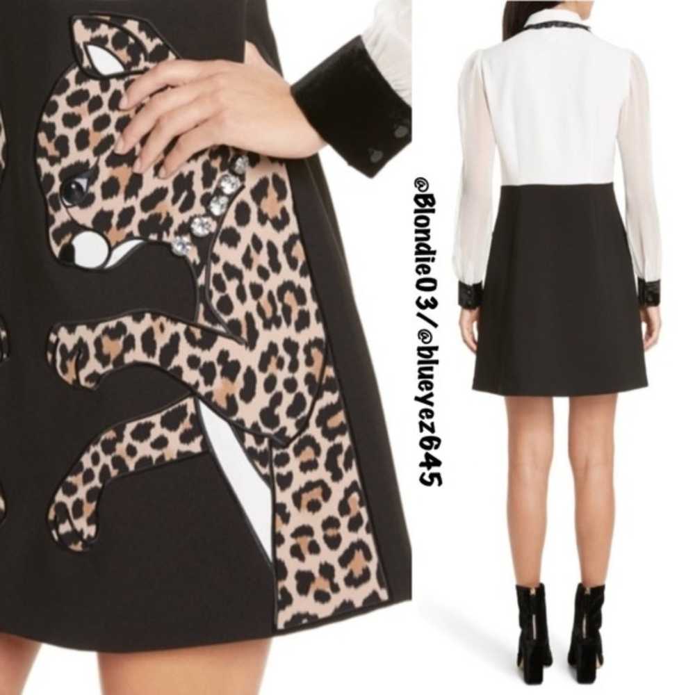 Kate Spade Leopard Appliqué Mini Shirtdress 8 - image 2