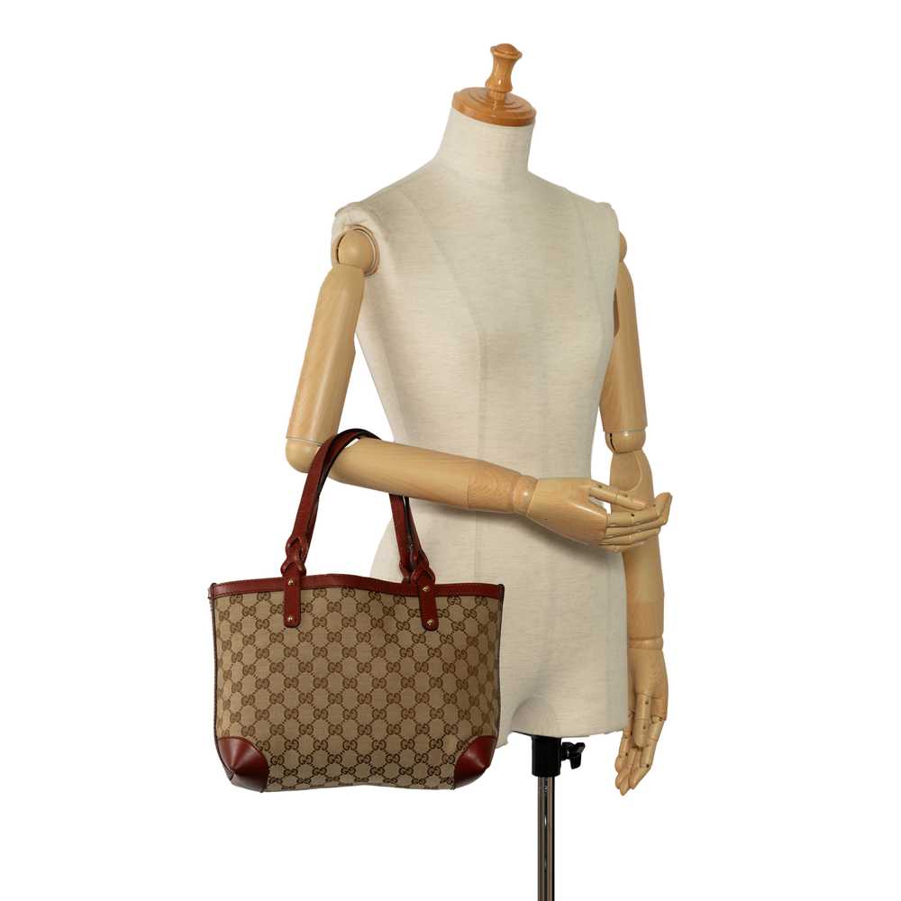 Authenticated Gucci Small GG Craft Tote Brown Bei… - image 11