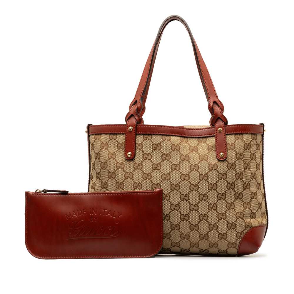 Authenticated Gucci Small GG Craft Tote Brown Bei… - image 12