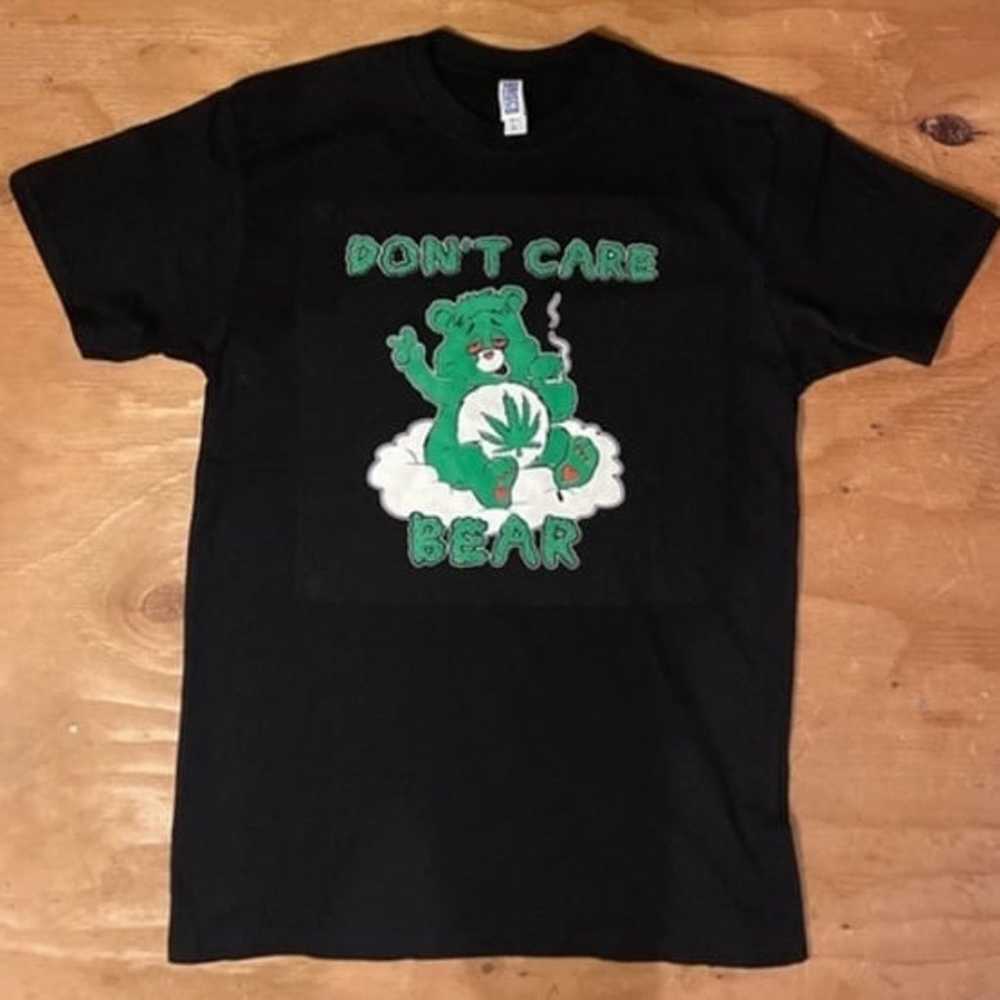 Black T-Shirt-Sz. M- “Don’t Care Bear” Novelty T-… - image 1