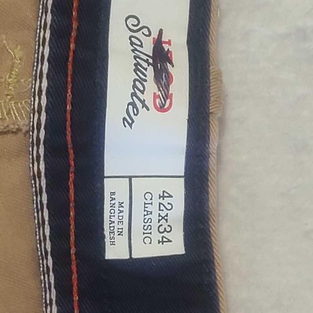 IZOD Saltwater Jeans 42x34 Brown Straight Leg - image 4