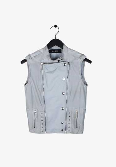 Gucci Original Gucci Unisex Leather Biker Vest si… - image 1