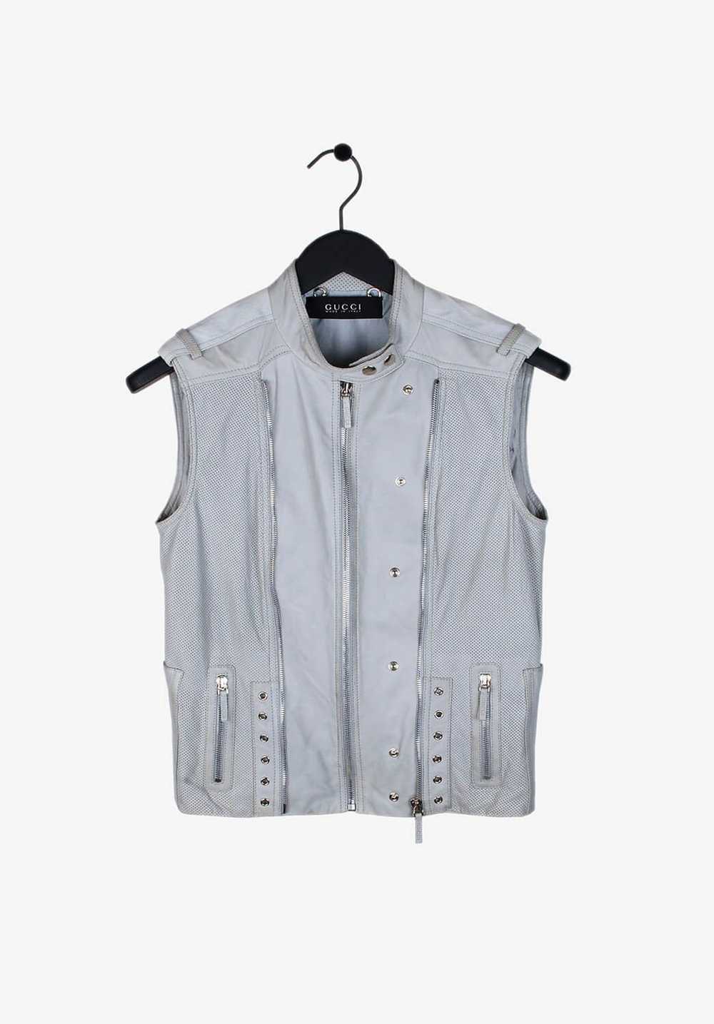 Gucci Original Gucci Unisex Leather Biker Vest si… - image 5