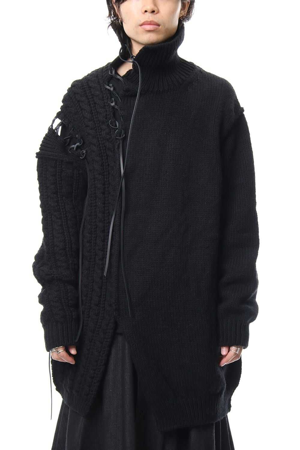 Yohji Yamamoto Oversized Leather Lace Sweater YYP… - image 3
