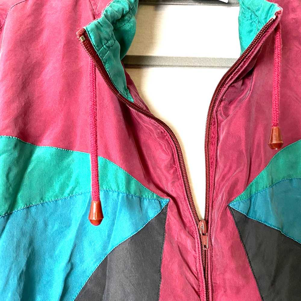 Athletic Works SILK Windbreaker Jacket Colorful R… - image 4
