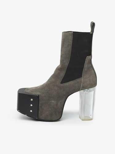 Rick Owens Gray Suede Kiss Suede Heel Boots - image 1