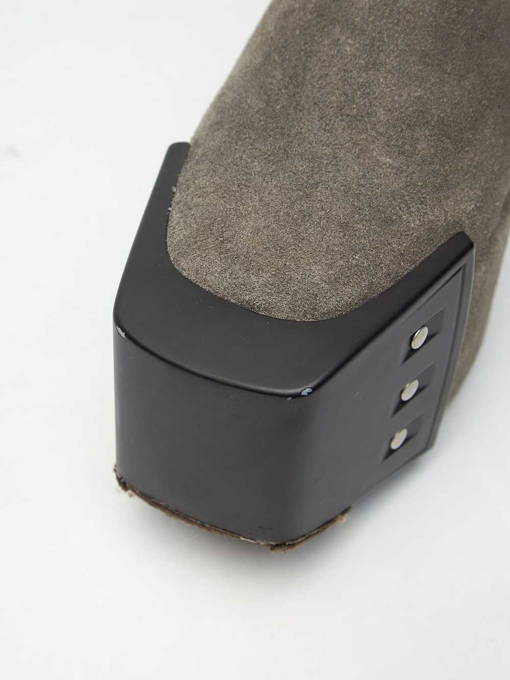 Rick Owens Gray Suede Kiss Suede Heel Boots - image 4