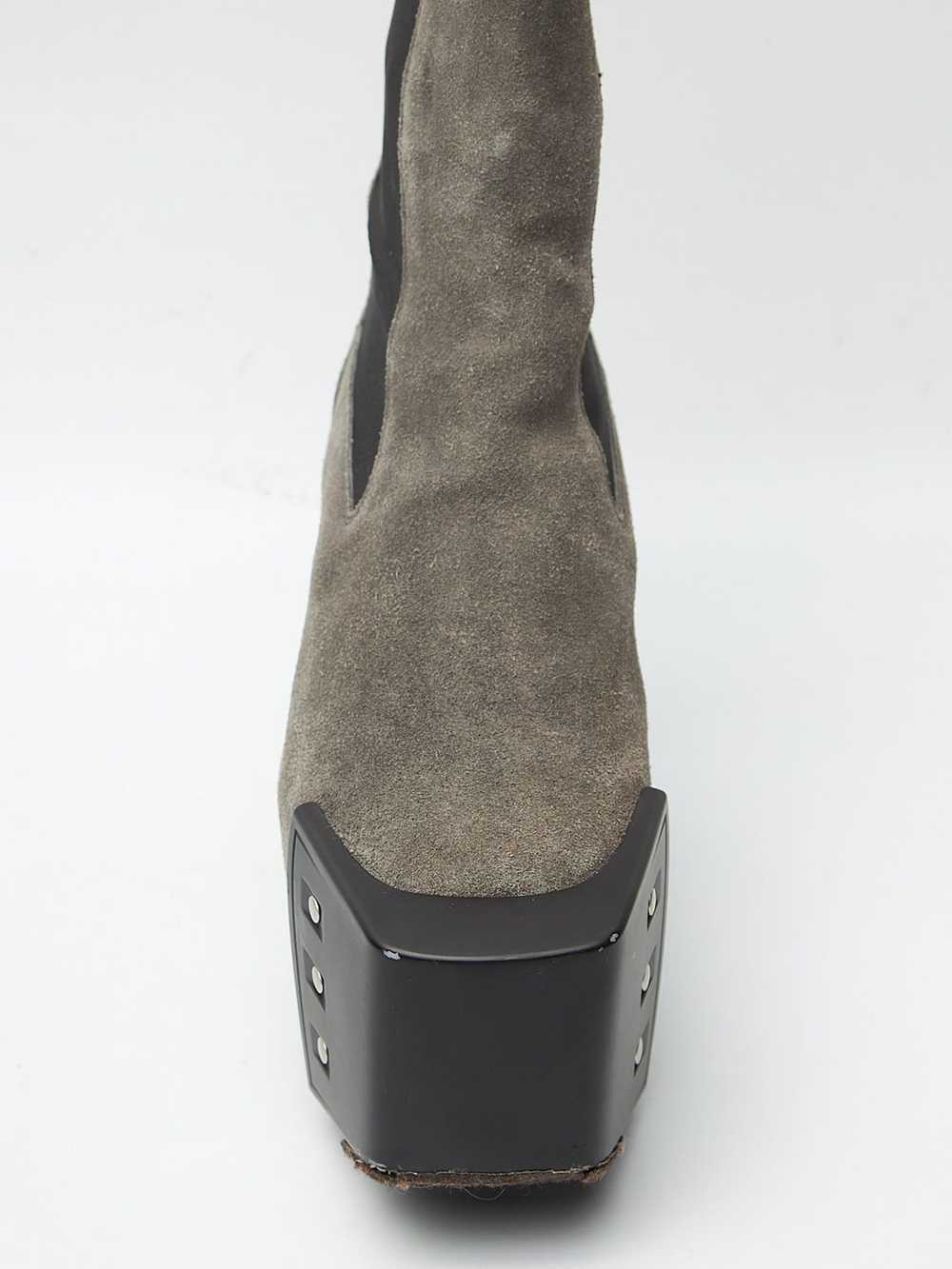 Rick Owens Gray Suede Kiss Suede Heel Boots - image 5