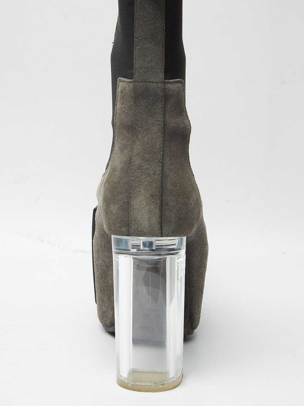Rick Owens Gray Suede Kiss Suede Heel Boots - image 6
