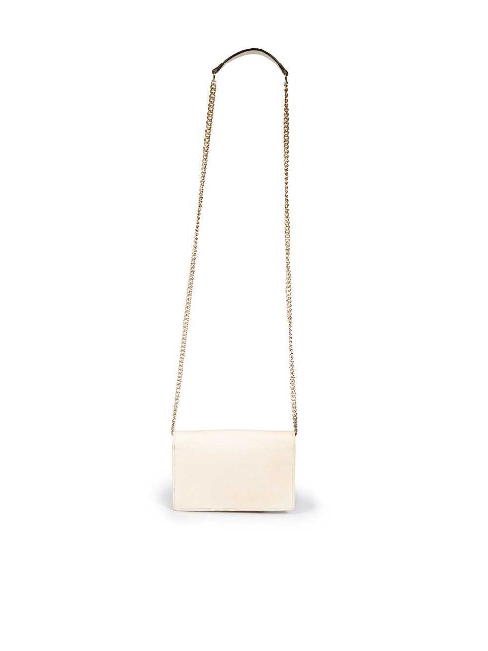 Gucci Ivory Pebbled Calfskin Soho Wallet on Chain - image 3