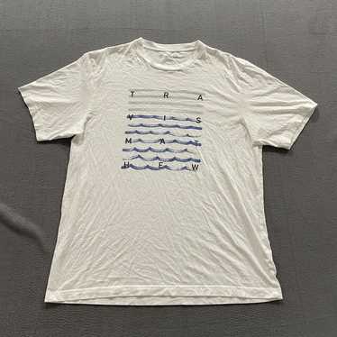 Travis Mathew Shirt Mens XL White Blue Golf Stret… - image 1