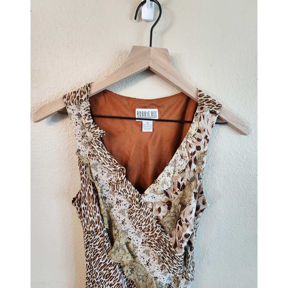 Robbie Bee Women's Dress 100% Silk Leopard Y2K  9… - image 3
