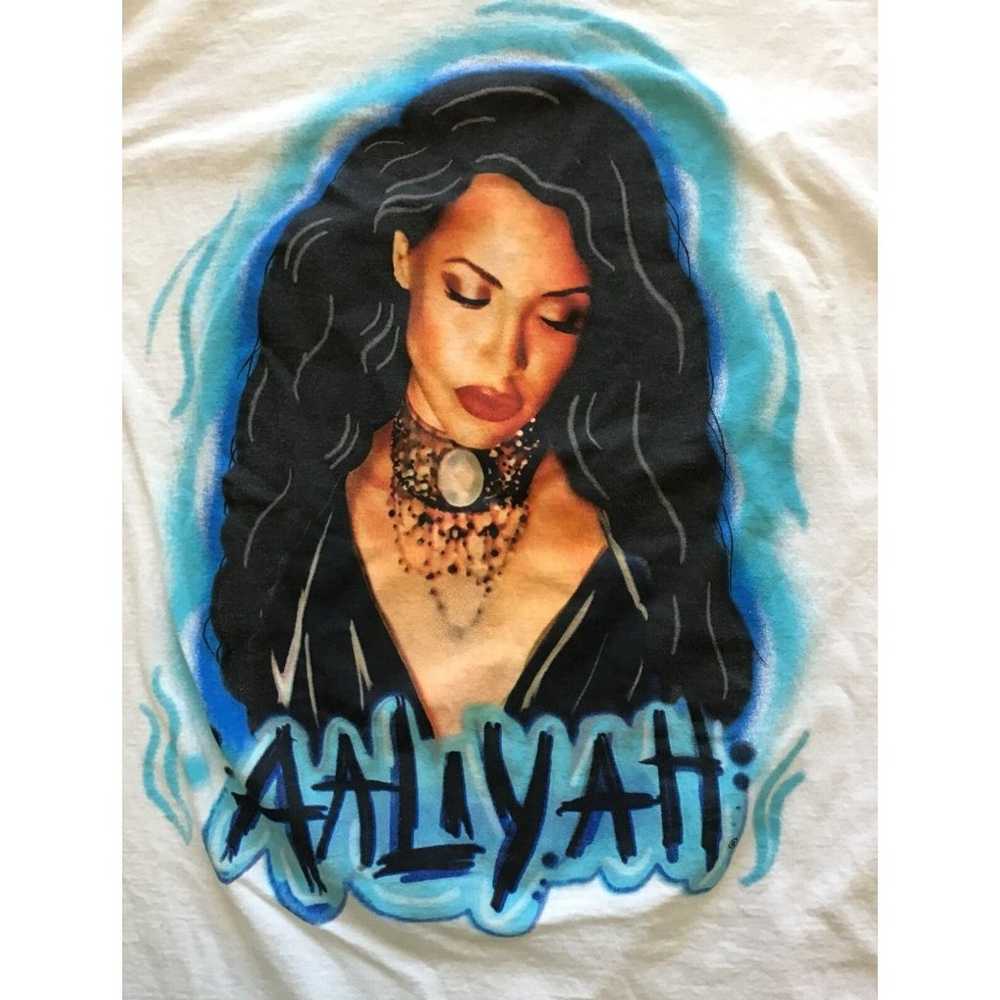 Aaliyah Airbrush-Style Graphic T-Shirt, White, Si… - image 1