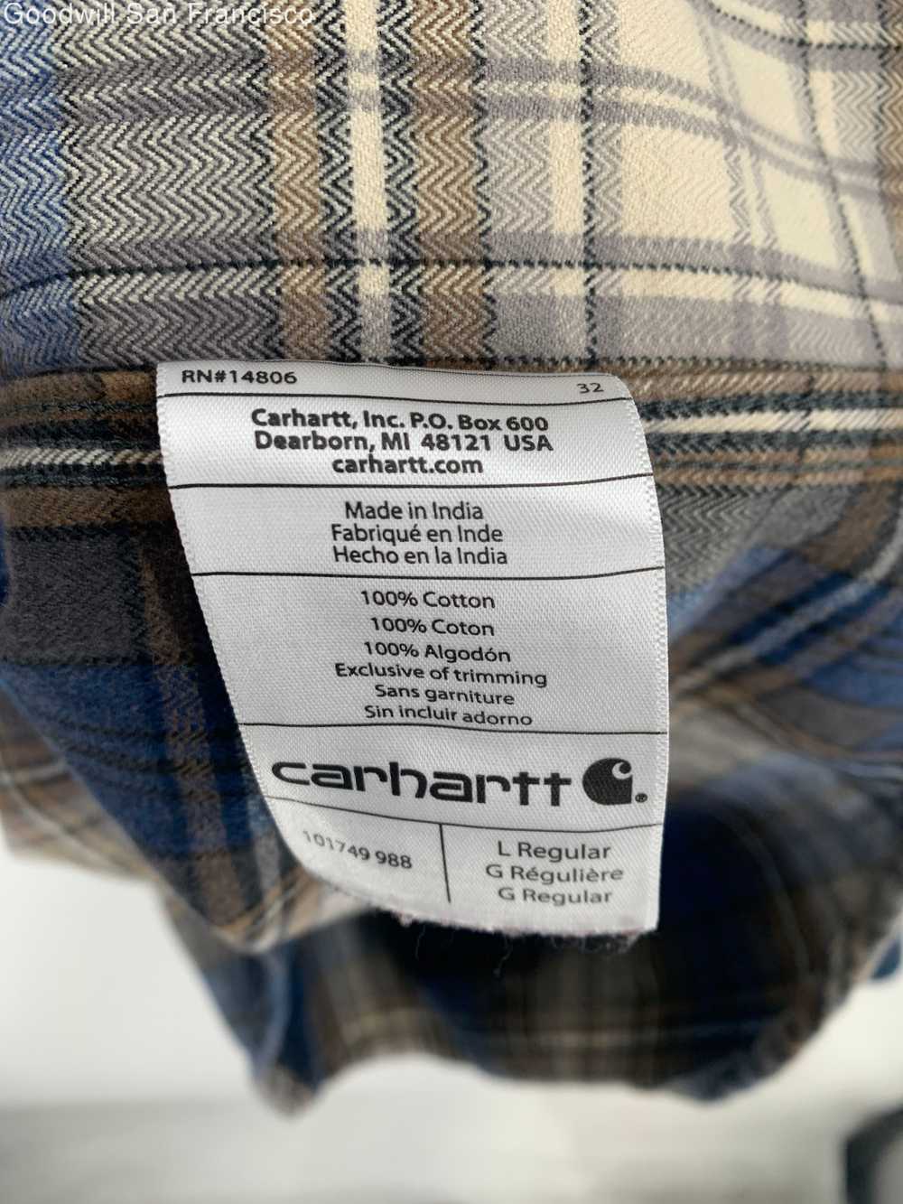 Carhartt Mens Multicolor Plaid Cotton Pockets Lon… - image 4