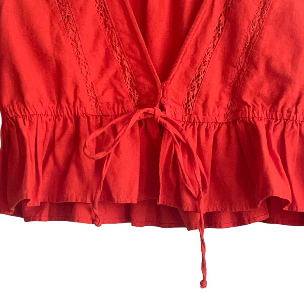 Zara Women Crop Top Deep V-Neck Long Sleeve Elast… - image 11