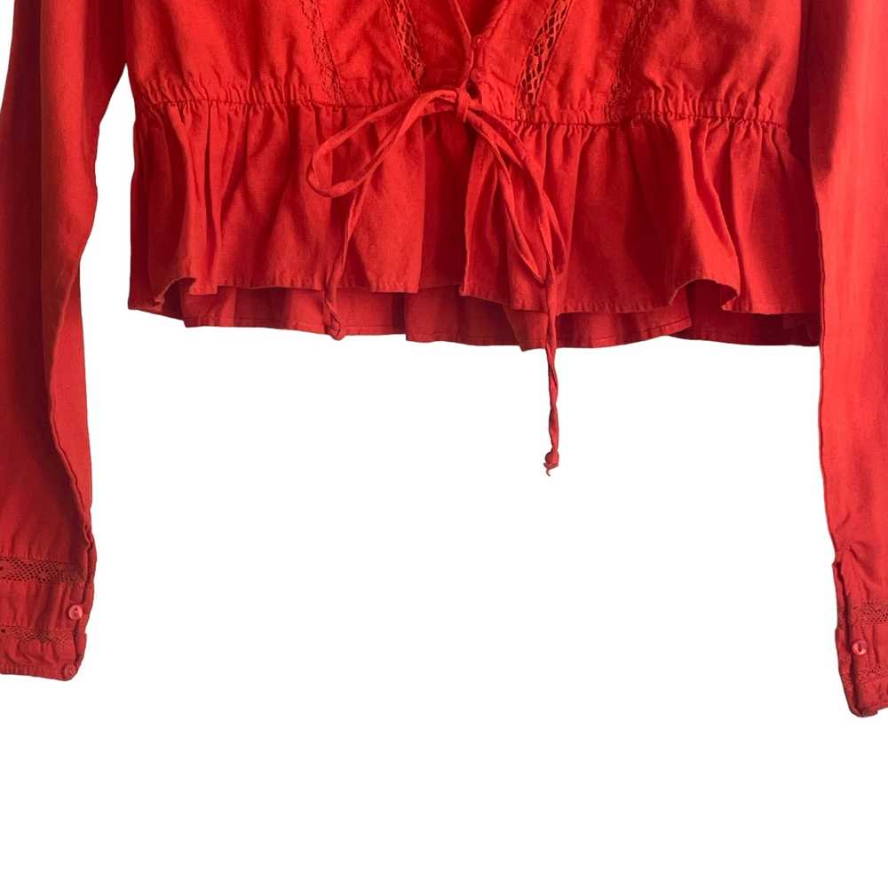 Zara Women Crop Top Deep V-Neck Long Sleeve Elast… - image 8