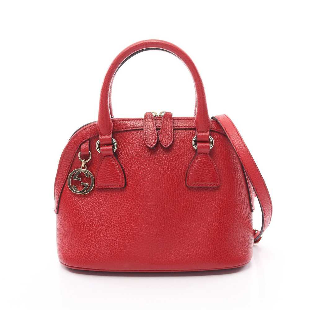 Gucci Interlocking G Handbag Leather Red 2WAY - image 1