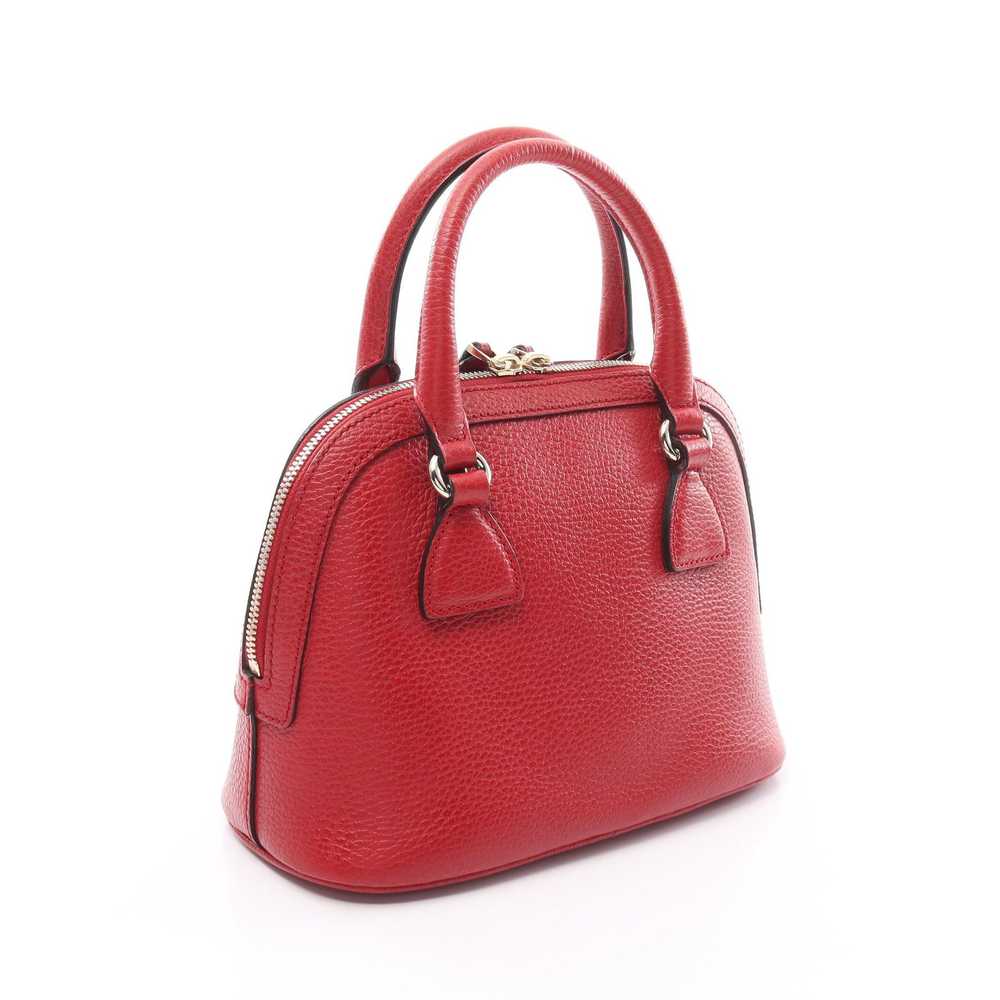 Gucci Interlocking G Handbag Leather Red 2WAY - image 2