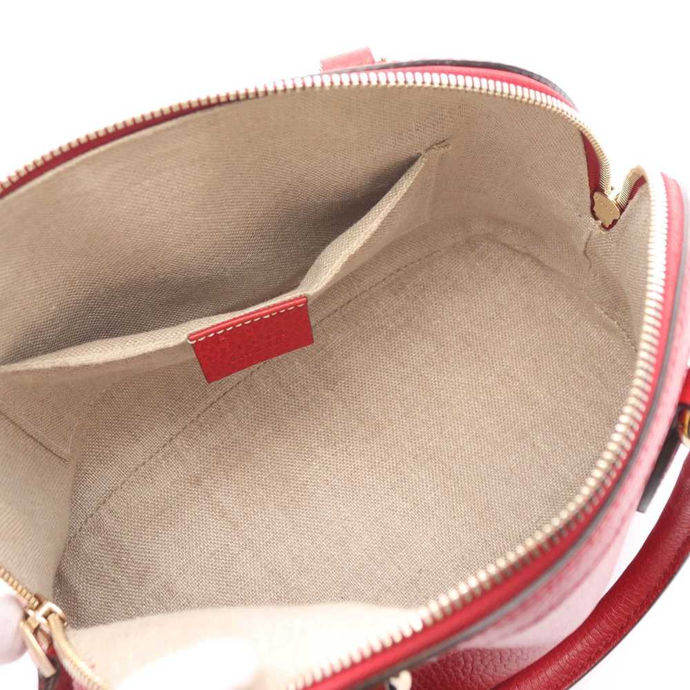Gucci Interlocking G Handbag Leather Red 2WAY - image 3